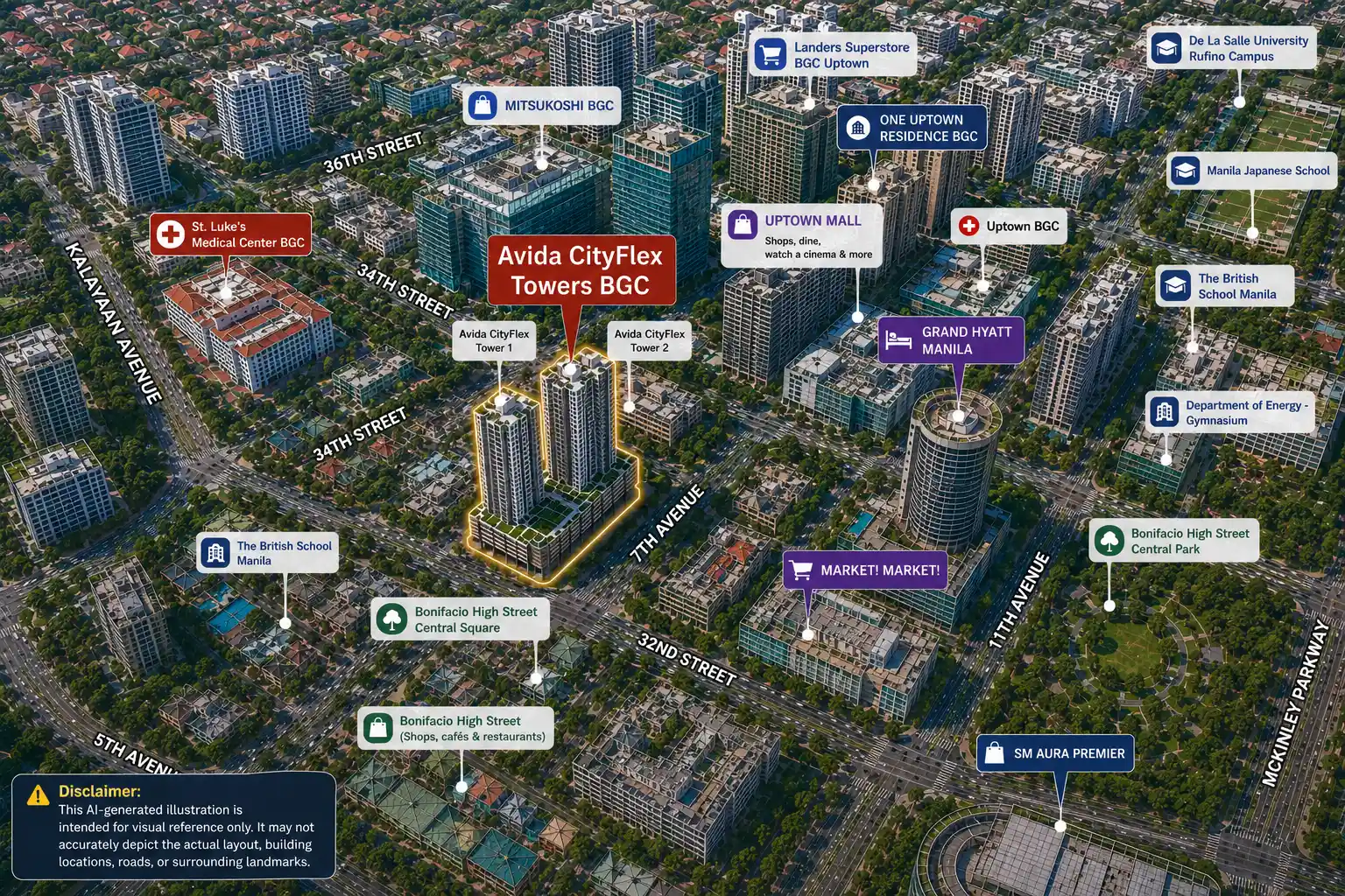 Aerial View Map of Avida Cityflex