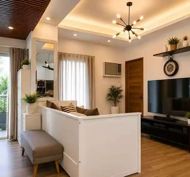 View of livingroom to kitchen